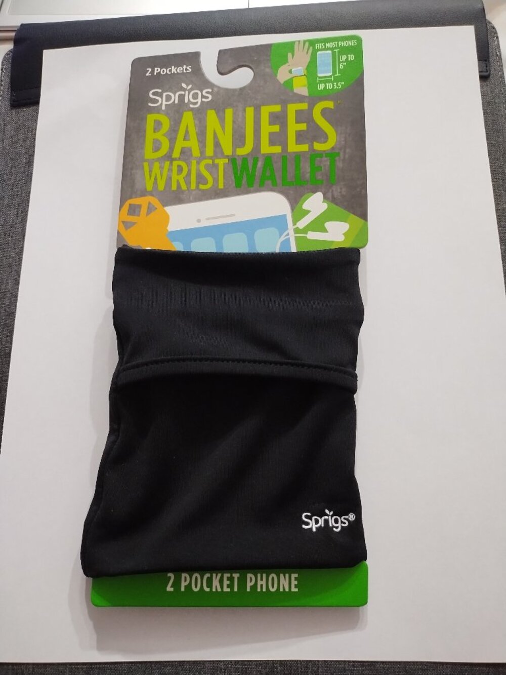 Sprigs Banjees Wrist Wallet with 2 pockets-Black